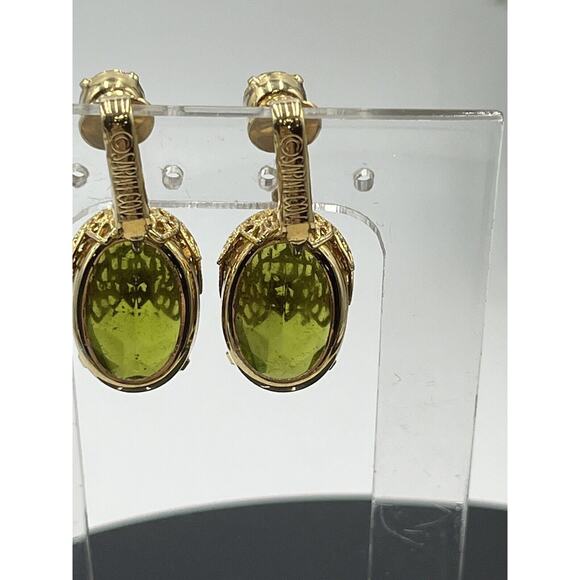 D&E Juliana Sarah Coventry Vintage Touch of Elegance Book Clip Earrings Green - Picture 12 of 16